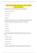 COUC 601 Practice Questions with Verified&NewLine;Correct Answers