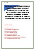 RBT Registered Behavior Technician Practice Exam 2026-2027&colon; 310&plus; Questions with Verified Answers & Detailed Rationales &vert; Aligned with BACB RBT Test Content Outline &lpar;3rd Edition&rpar; &vert; Graded A&plus;