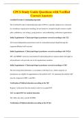 CPCS Study Guide Questions with Verified&NewLine;Correct Answers