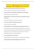 CWCN Certification Exam by WOCNCB&NewLine;Questions with Verified Correct Answers