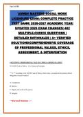 ASWB Masters Exam Practice Test 2026-2027&colon; 400&plus; Questions with Verified Answers & Detailed Rationales &vert; Updated for August 2026 Exam Changes &vert; NASW Code of Ethics &vert; Graded A&plus;
