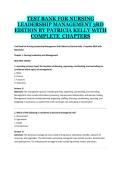 Nursing Leadership and Management 3rd Edition Test Bank by Patricia Kelly &vert; Questions and Answers &vert; Complete Chapters