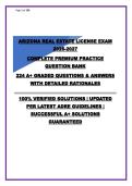 Arizona Real Estate License Exam Practice Test 2026-2027&colon; 224 A&plus; Graded Questions with Verified Answers & Detailed Rationales &vert; Updated for Latest ADRE Guidelines &vert; Pass Guaranteed