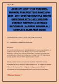 ACSM Certified Personal Trainer &lpar;CPT&rpar; Practice Exam 2026-2027&colon; 220&plus; Updated Multiple-Choice Questions with 100&percnt; Verified Answers & Detailed Rationales &vert; Graded A&plus; &vert; Complete Exam Prep Guide