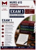 Maryville NURS 615 Exam 1 &vert; Advanced Pharmacotherapeutics &lpar;2026&sol;2027&rpar; Q&A &vert; A&plus; Guarantee