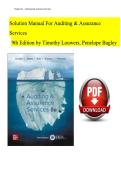 Solutions Manual for Auditing & Assurance Services 9th Edition by Louwers  