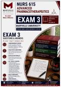 Maryville NURS 615 Exam 3 &vert; Advanced Pharmacotherapeutics &lpar;2026&sol;2027&rpar; Q&A &vert; A&plus; Guarantee