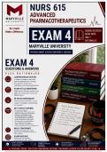 Maryville NURS 615 Exam 4 &vert; Advanced Pharmacotherapeutics &lpar;2026&sol;2027&rpar; Q&A &vert; A&plus; Guarantee