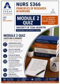 UTA NURS 5366 Module 2 Quiz &vert; Principles of Research in Nursing &vert; 2026&sol;2027 A&plus; Guarantee