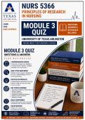 UTA NURS 5366 Module 3 Quiz &vert; Principles of Research in Nursing &vert; 2026&sol;2027 A&plus; Guarantee