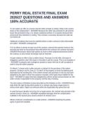 PERRY REAL ESTATE FINAL EXAM 2026&sol;27 QUESTIONS AND ANSWERS 100&percnt; ACCURATE