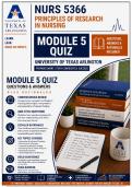 UTA NURS 5366 Modules 1&ndash;5 Quiz Bundle &vert; Principles of Research in Nursing &lpar;2026&sol;2027&rpar;