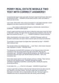 PERRY REAL ESTATE MODULE TWO TEST WITH CORRECT ANSWERS&excl;&excl;