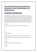 Texas &lpar;TX&rpar; Dental Jurisprudence Examination &NewLine;&lpar;Assessment&rpar; &vert; Latest Verified Questions and &NewLine;Detailed Answers