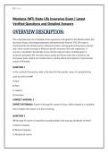 Montana &lpar;MT&rpar; State Life Insurance Exam &vert; Latest &NewLine;Verified Questions and Detailed Answers 