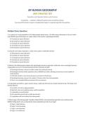 AP Human Geography Unit 2 Practice Test &mdash; Population and Migration Patterns & Processes