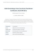 AGACNP-BC CERTIFICATION EXAM 2026&sol;2027 &vert; Verified Questions & Correct Answers &vert; Adult-Gerontology Acute Care NP &vert; Pass Guaranteed - A&plus; Graded&NewLine;&NewLine;