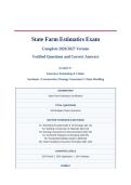 STATE FARM ESTIMATICS EXAM 2026&sol;2027 &vert; Complete Version with Verified Q&A &vert; Property Estimating Certification &vert; Pass Guaranteed - A&plus; Graded&NewLine;&NewLine;