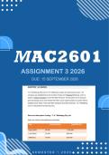 MAC2601 Assignment 3 Memo 2026 - Due 15 September 2026