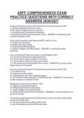 ARFF COMPREHENSIVE EXAM&NewLine;PRACTICE QUESTIONS WITH CORRECT&NewLine;ANSWERS 2026&sol;2027