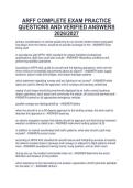 ARFF COMPLETE EXAM PRACTICE&NewLine;QUESTIONS AND VERIFIED ANSWERS&NewLine;2026&sol;2027