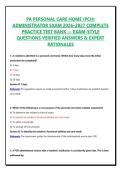 PA PERSONAL CARE HOME &lpar;PCH&rpar; ADMINISTRATOR EXAM 2026&ndash;2027 COMPLETE PRACTICE TEST BANK &mdash; EXAM-STYLE QUESTIONS WITH VERIFIED ANSWERS & EXPERT RATIONALES