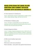 NAHQ CPHQ EXAM TEST BANK SOLVED&NewLine;QUESTIONS AND CORRECT DETAILED&NewLine;ANSWERS WITH RATIONALES GRADED A&plus;&NewLine;