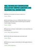 NAIL TECHNOLOGY CERTIFICATION&NewLine;EVALUATION VERIFIED QUESTIONS AND&NewLine;SOLUTIONS FULL REVIEW PACK