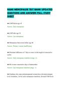 NAMS MENOPAUSE TEST BANK UPDATED&NewLine;QUESTIONS AND ANSWERS FULL STUDY&NewLine;SHEET&NewLine;