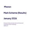 2026 Pearson Edexcel International A Level BIOLOGY UNIT 1&vert;WBI11&sol;01&vert;Mark scheme&vert;JANUARY 2026
