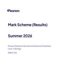 2026 Pearson Edexcel International A Level BIOLOGY UNIT 1&vert;WBI11&sol;01A&vert;Mark scheme&vert;JUNE 2026