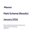 2026 Pearson Edexcel International A Level BIOLOGY UNIT 2&vert;WBI12&sol;01&vert;Mark scheme&vert;JANUARY 2026