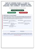 NUR 257 Chronic Exam 2 &vert; V1 and V2 Actual Questions & Answers &vert; Questions with Rationales &vert; 2026 Updated &vert; 100&percnt; Correct &vert; Galen College&NewLine;
