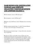 NAMS MENOPAUSE CERTIFICATION&NewLine;PACKAGE 2026 COMPLETE&NewLine;COLLECTION VERIFIED QUESTIONS&NewLine;AND ANSWERS GRADED A&plus;