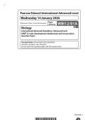 2026 Pearson Edexcel International A Level BIOLOGY UNIT 2&vert;WBI12&sol;01A&vert;Question paper&vert;JANUARY 2026