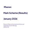 2026 Pearson Edexcel International A Level BIOLOGY UNIT 2&vert;WBI12&sol;01A&vert;Mark scheme&vert;JANUARY 2026