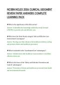 NCSBN NCLEX 2026 CLINICAL JUDGMENT&NewLine;REVIEW PAPER ANSWERS COMPLETE&NewLine;LEARNING PACK