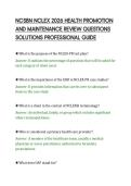 NCSBN NCLEX 2026 HEALTH PROMOTION&NewLine;AND MAINTENANCE REVIEW QUESTIONS&NewLine;SOLUTIONS PROFESSIONAL GUIDE