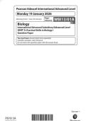 2026 Pearson Edexcel International A Level BIOLOGY UNIT 3&vert;WBI13&sol;01A&vert;Question paper&vert;JANUARY 2026