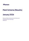 2026 Pearson Edexcel International A Level BIOLOGY UNIT 3&vert;WBI13&sol;01&vert;Mark scheme&vert;JANUARY 2026