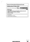 2026 Pearson Edexcel International A Level BIOLOGY UNIT 3&vert;WBI13&sol;01A&vert;Question paper&vert;JUNE 2026