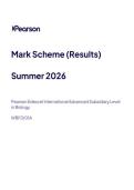 2026 Pearson Edexcel International A Level BIOLOGY UNIT 3&vert;WBI13&sol;01A&vert;Mark scheme&vert;JUNE 2026