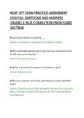 NCSF CPT EXAM PRACTICE ASSESSMENT&NewLine;2026 FULL QUESTIONS AND ANSWERS&NewLine;GRADED A PLUS COMPLETE REVISION GUIDE&NewLine;150 ITEMS