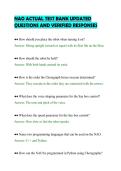 NAO ACTUAL TEST BANK UPDATED&NewLine;QUESTIONS AND VERIFIED RESPONSES