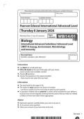 2026 Pearson Edexcel International A Level BIOLOGY UNIT 4&vert;WBI14&sol;01&vert;Question paper&vert;JANUARY 2026
