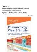 Test Bank Pharmacology Clear & Simple 5th Edition Watkins & Blades