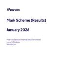2026 Pearson Edexcel International A Level BIOLOGY UNIT 4&vert;WBI14&sol;01&vert;Mark scheme&vert;JANUARY 2026