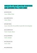 NAPLEX TEST BANK UPDATED QUESTIONS&NewLine;AND ANSWERS FULL STUDY SHEET