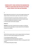 FLORIDA SEPTIC TANK CONTRACTOR EXAMINATION &NewLine;COMPLETE QUESTIONS AND DETAILED SOLUTIONS &NewLine;LATEST UPDATE THIS YEAR JUST RELEASED