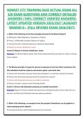 NEWEST CITI TRAINING QUIZ ACTUAL EXAM ALL 320 EXAM QUESTIONS AND CORRECT DETAILED ANSWERS &lpar;100&percnt; CORRECT VERIFIED ANSWERS&rpar; LATEST UPDATED VERSION 2026&sol;2027 &vert;ALREADY GRADED A&plus; &lpar;FULL REVISED EXAM 2026&sol;2027&rpar;